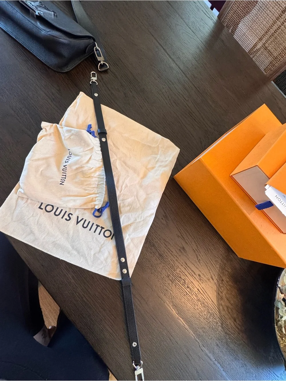Brand new Louis Vuitton Black Buci bag with 2 Louis Vuitton straps.